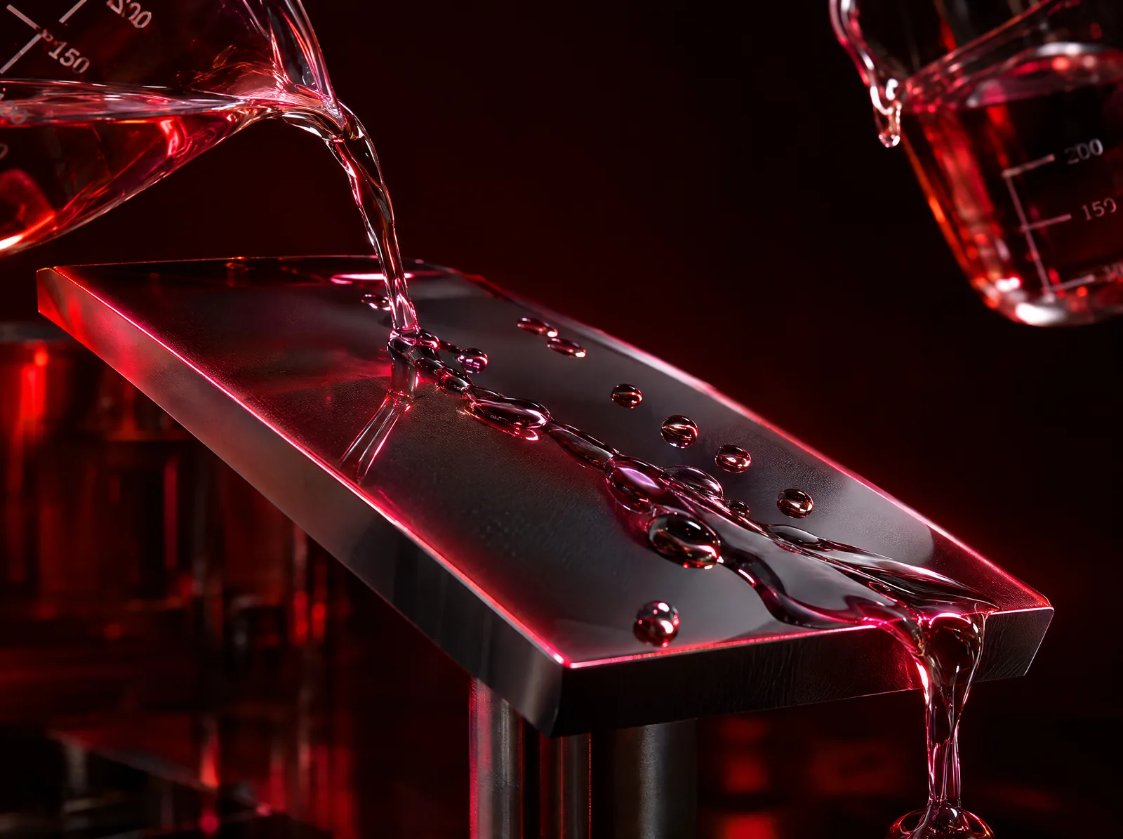 Coated surface staying stable while exposed to chemical droplets